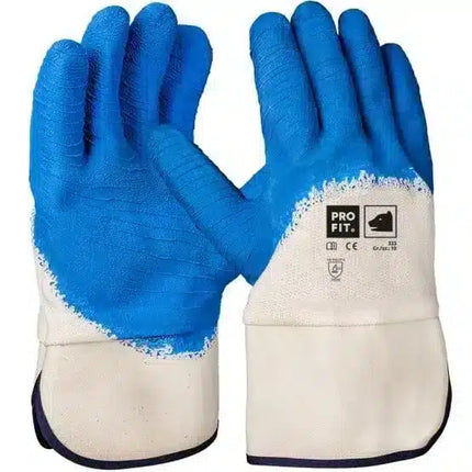Latex Handschuhe, "Magrip", Stulpe, blau