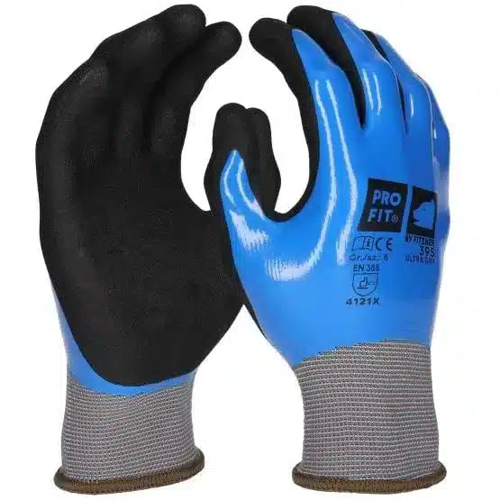 Nitril Handschuhe, "Ultra Dry", 2fach Tauchung, blau/grau