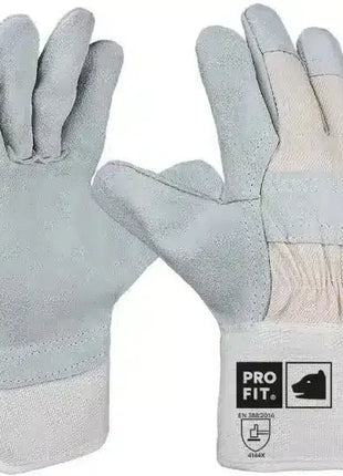 Arbeitshandschuhe aus Leder, graue Schutzhandschuhe mit Verstärkung, Größe 11, EN 388 zertifiziert