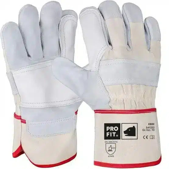 Rindspalt Leder Arbeitshandschuh, "Ebbe", Volllederverstärkung