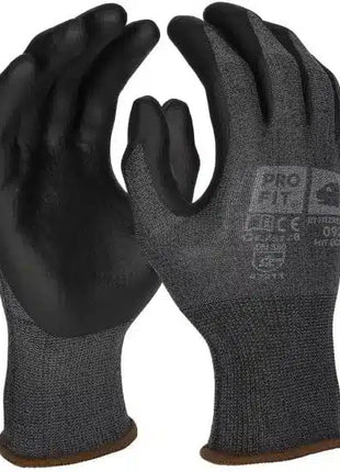 Nitril Handschuhe, "Hit", Nitrilschaum, grau/schwarz