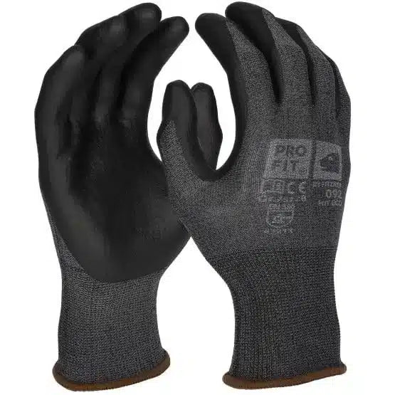 Nitril Handschuhe, "Hit", Nitrilschaum, grau/schwarz