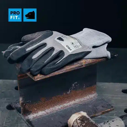 Nitril Handschuhe "Extra", Nitrilschaum, grau/schwarz