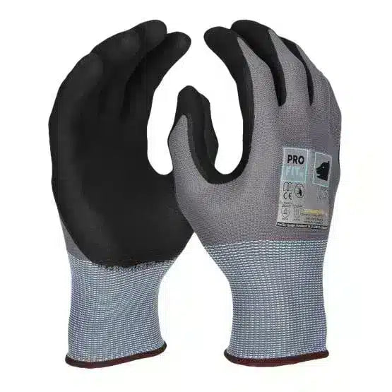 Nitril Handschuhe "Extra", Nitrilschaum, grau/schwarz