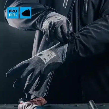 Nitril Handschuhe "Extra", Nitrilschaum, grau/schwarz