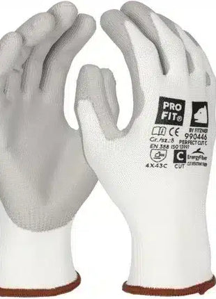 PU Schnittschutzhandschuh "Perfect Cut C", weiß/grau