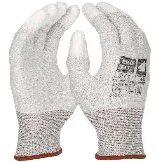 morepic-1 morepic-2 ESD Handschuh "Perfect tip esd" Fingerkuppen PU beschichtet