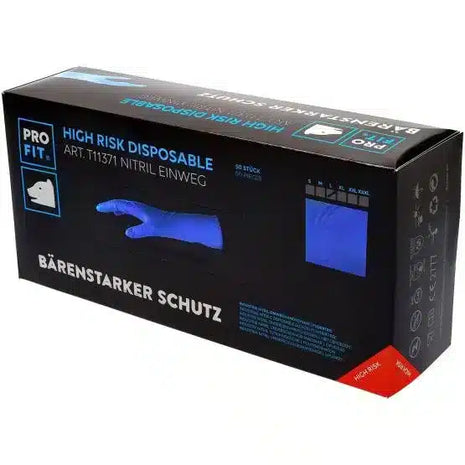 Nitril Einweghandschuhe, High Risk, 30 cm, blau, 50 St
