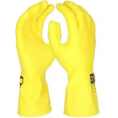 Latex Haushaltshandschuhe, leichte Qualität, 30 cm, gelb