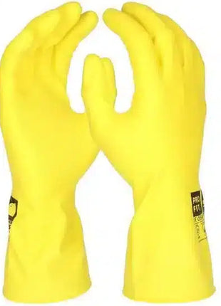 Latex Haushaltshandschuhe, leichte Qualität, 30 cm, gelb