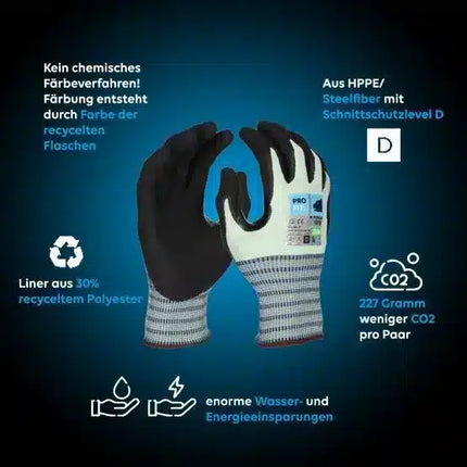 Nitril Schnittschutzhandschuh "Green Cut D", recycelter Liner