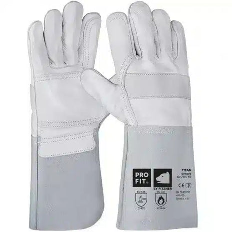 Schweißerhandschuh Rindvollleder, "Titan", 35 cm , verstärkt 10