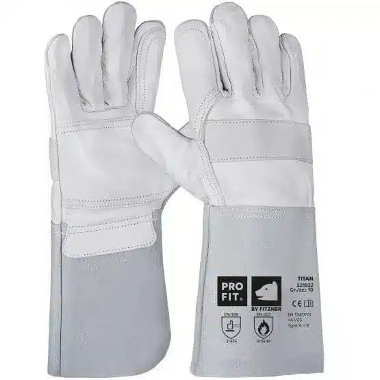 Schweißerhandschuh Rindvollleder, "Titan", 35 cm , verstärkt 10