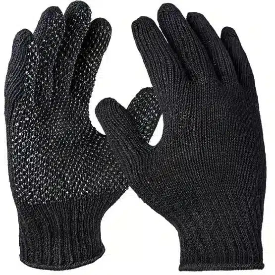 Strickhandschuhe, grob, schwarz, einseitig Noppen