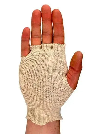 Hand mit nahtloser medizinischer Netz-Bandage für Verbandfixierung, Hygiene und Schutz