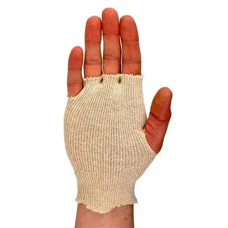 Hand mit nahtloser medizinischer Netz-Bandage für Verbandfixierung, Hygiene und Schutz