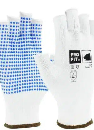 Strickhandschuhe, fein, fingerlos, einseitig Noppen 10