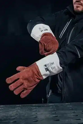 Hitzeschutzhandschuh, Sebatanleder, 5-Finger, 35 cm