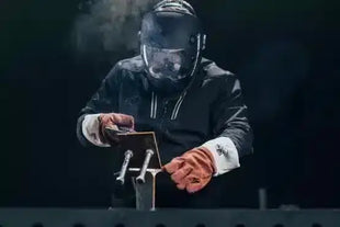 Hitzeschutzhandschuh, Sebatanleder, 5-Finger, 35 cm