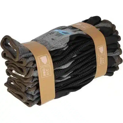 Nitril Handschuhe, "Hit dot", Nitrilschaum, Noppen, grau/schwarz