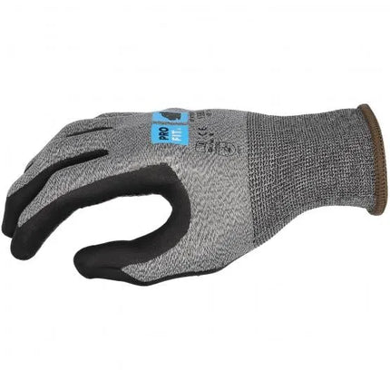 Nitril Handschuhe, "Hit dot", Nitrilschaum, Noppen, grau/schwarz