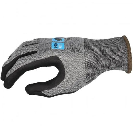 Nitril Handschuhe, "Hit dot", Nitrilschaum, Noppen, grau/schwarz