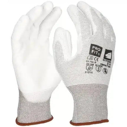 ESD Handschuh "Perfect esd", PU beschichtet, weiß