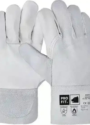 Arbeitsschutzhandschuhe aus Leder, Schutzhandschuhe grau, robust, für Industrie und Handwerk
