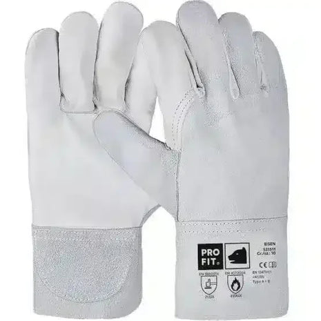 Arbeitsschutzhandschuhe aus Leder, Schutzhandschuhe grau, robust, für Industrie und Handwerk