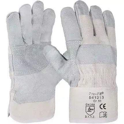 Rindspalt Leder Arbeitshandschuhe, "Düne", verstärkt, natur,