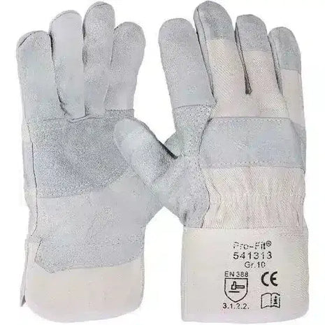 Rindspalt Leder Arbeitshandschuhe, "Düne", verstärkt, natur,