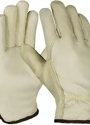 Arbeitshandschuhe aus Leder in Beige, Schutz für Hände, professionelle Hygiene