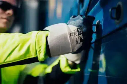 Nitril Handschuhe, "Mega", blau, 3/4 getaucht, Stulpe 10