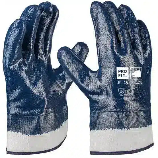 Nitril Handschuhe, "Mega dry", blau, vollgetaucht, Stulpe 11