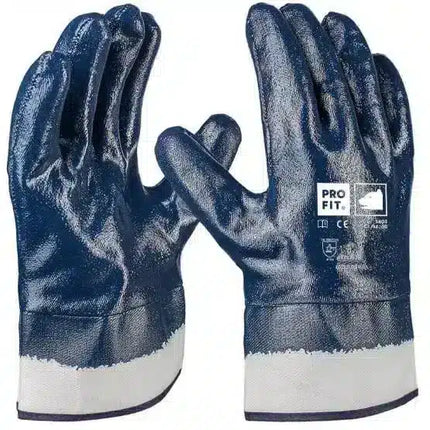 Nitril Handschuhe, "Mega dry", blau, vollgetaucht, Stulpe 11