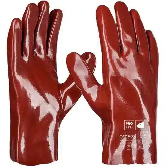 PVC Chemikalienschutzhandschuhe "Pirat", rotbraun, 27 cm 10
