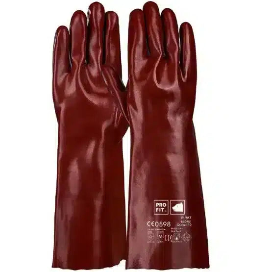 PVC Chemikalienschutzhandschuhe "Pirat", rotbraun, 40 cm 10
