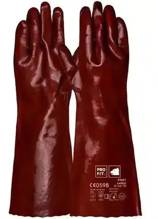 PVC Chemikalienschutzhandschuhe "Pirat", rotbraun, 45 cm