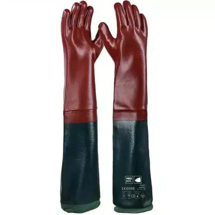PVC Chemikalienschutzhandschuhe "Pirat", rotbraun, 65 cm 10