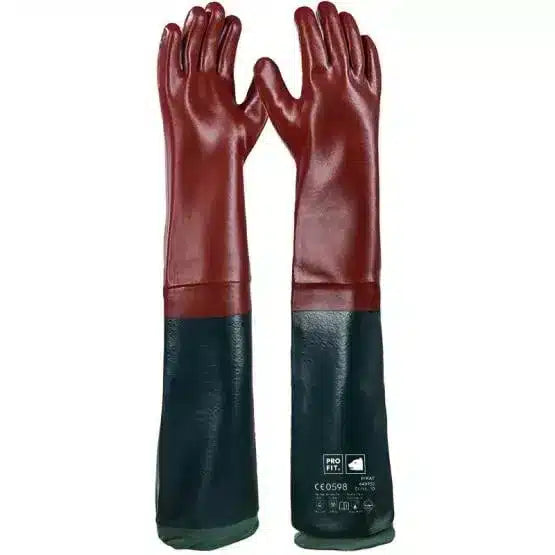 PVC Chemikalienschutzhandschuhe "Pirat", rotbraun, 65 cm 10