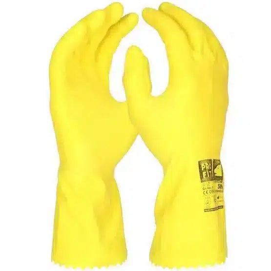Latex Haushaltshandschuhe, Standard-Qualität, 30 cm, gelb 9