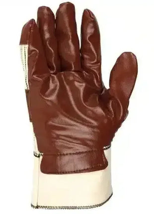 Arbeitshandschuh aus braunem Leder mit robustem Schutz, geeignet für Hygiene und Medizinprodukte