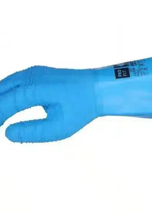 Latex Chemikalienschutzhandschuhe "Super Blue", blau, extra stark geraut