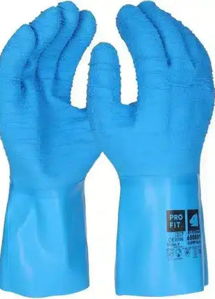 Latex Chemikalienschutzhandschuhe "Super Blue", blau, extra stark geraut
