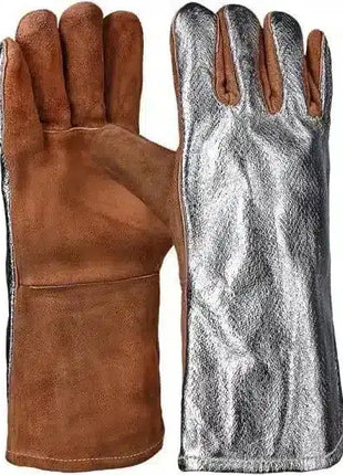 Hitzeschutzhandschuh, Sebatanleder, 5-Finger, 34 cm, Alu, 10