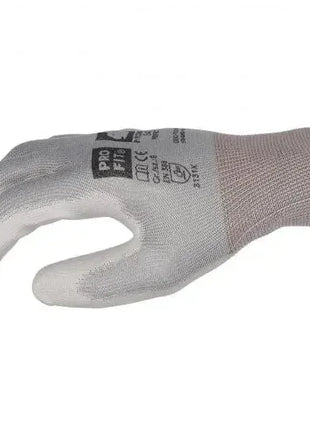 Weißer Arbeitshandschuh aus Stoff mit Sicherheitskennzeichnung, Schutz für Hygiene und Medizin