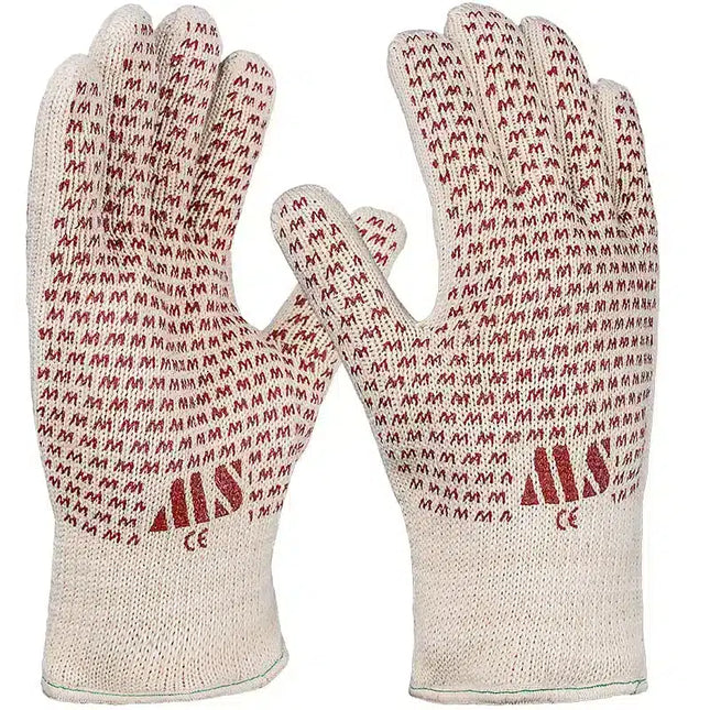 Hitzeschutzhandschuh, Baumwoll-Doppelstrick, Noppen, natur 10