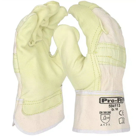 Rindvoll Leder Arbeitshandschuhe, "Watt", gelb 10