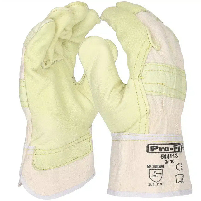 Rindvoll Leder Arbeitshandschuhe, "Watt", gelb 10