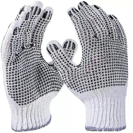 Strickhandschuhe, grob, weiß, beidseitig Noppen 8